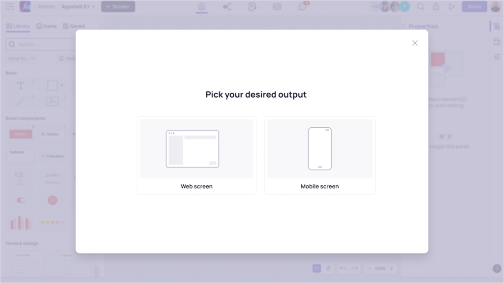 Sketch-to-Wireframe AI 9 Sketch-to-Wireframe AI dialog - choose size