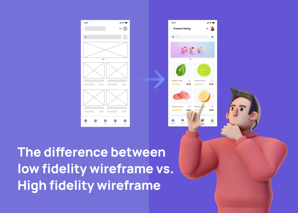 Low fidelity vs. High fidelity wireframe: What are the differences and When to use them? 1 Low-fidelity-vs-High-fidelity-wireframe