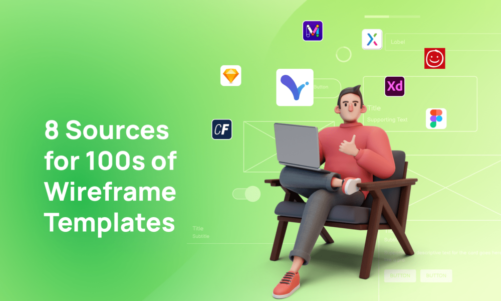 8 sources for 100s wireframe templates