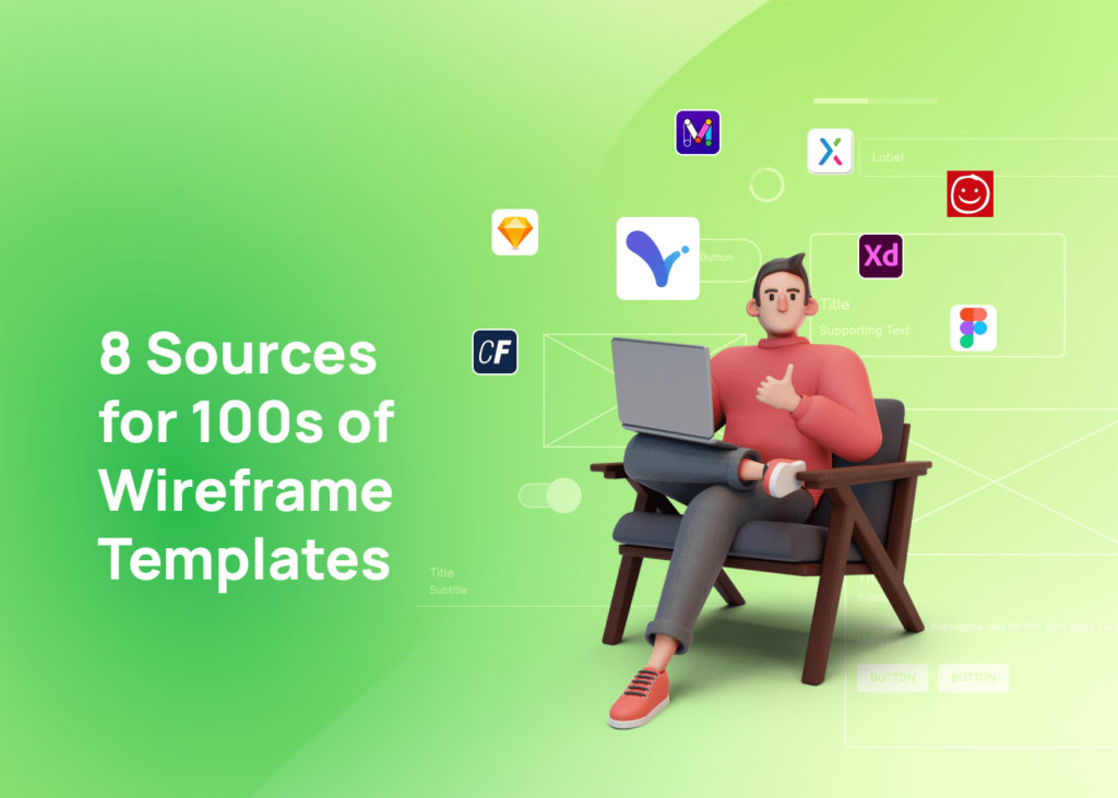 8 sources for 100s wireframe templates