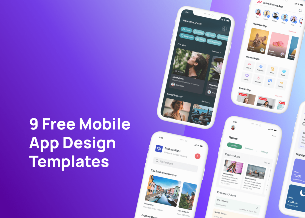 9 free mobile app ui templates