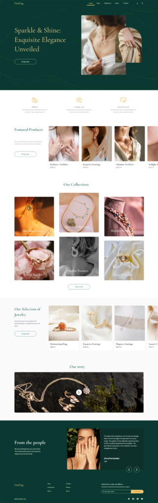 jewellery website wireframe