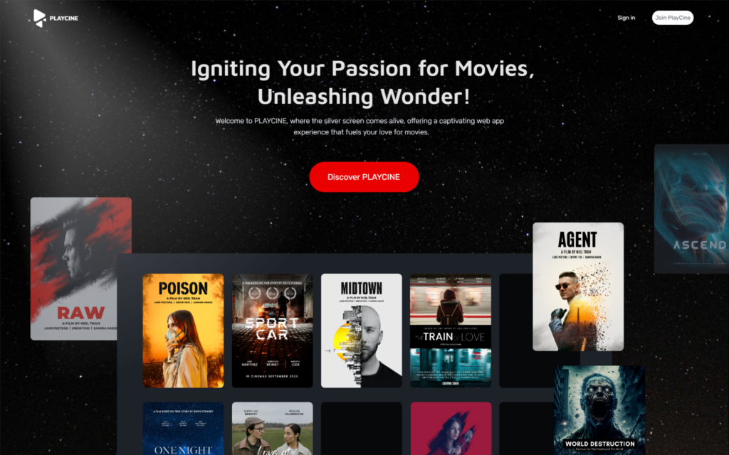 movie streaming wireframe