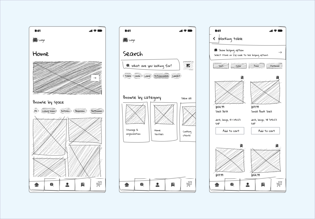 Low Fidelity Wireframes