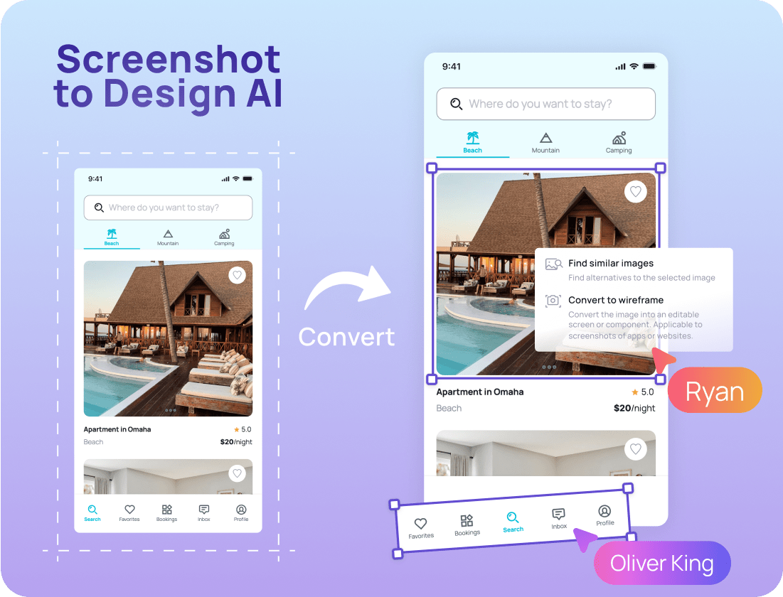 screenshot to design