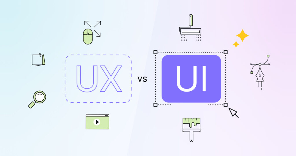 An image of UX vs UI with comparing elements