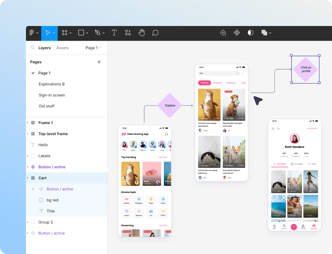 Create diagrams wireflows or mind maps in Visily and export them to Figma min