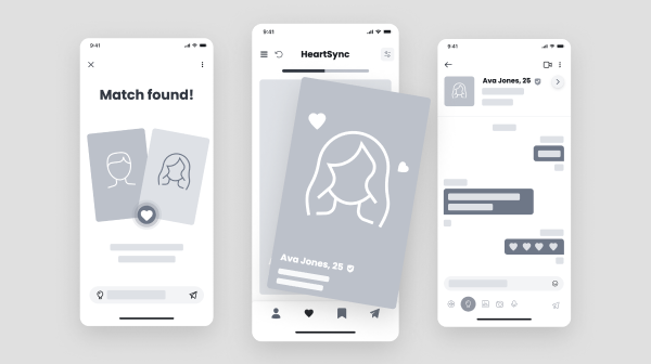 Dating App Wireframe Template - Visily