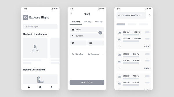 Flight Booking App Wireframe Template - Visily