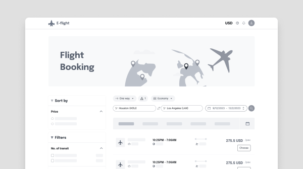 Flight Booking Website Wireframe Template - Visily