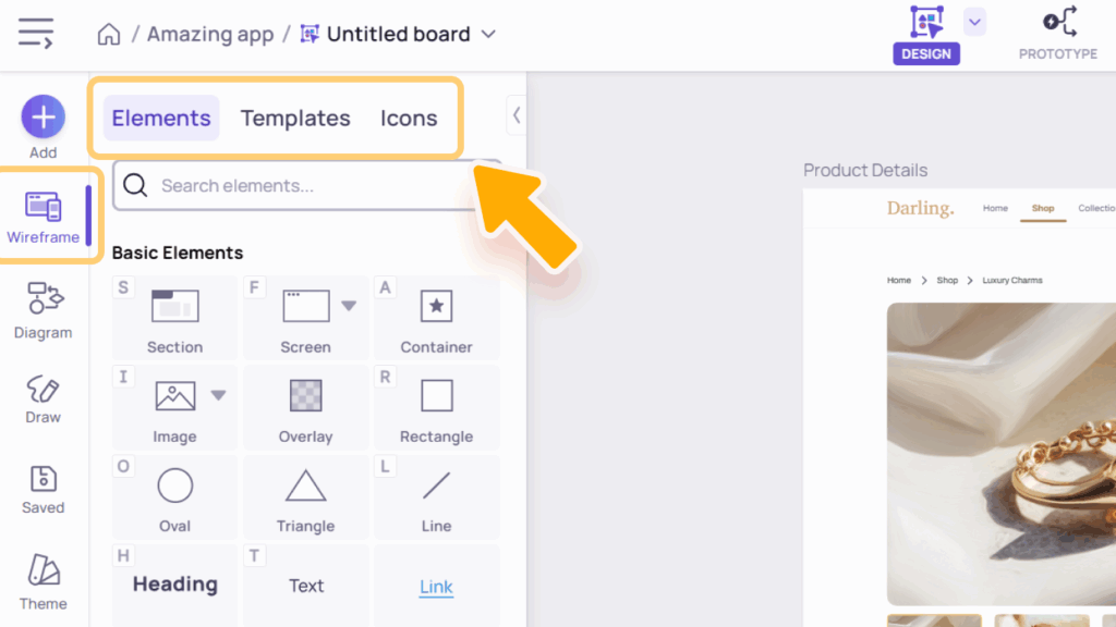 Wireframe Library 1 Access to libraries
