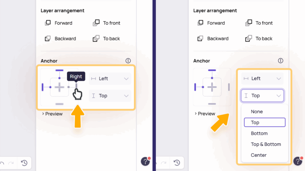 Layout Properties 7 H4 Add or edit anchor of an element
