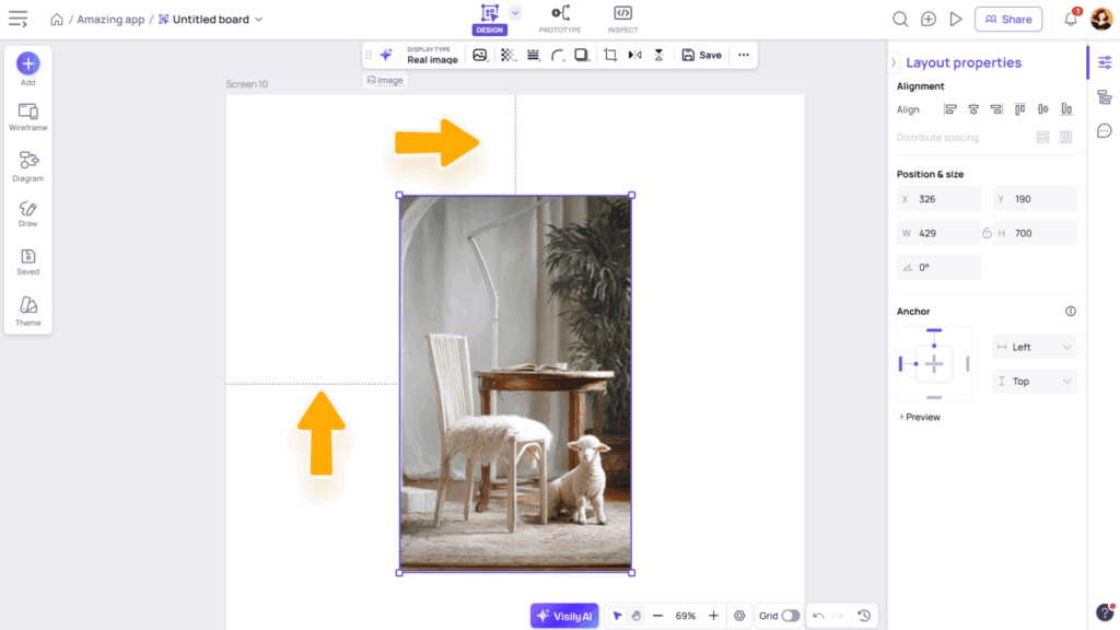 Layout Properties 9 H4 How to view anchor settings of an element