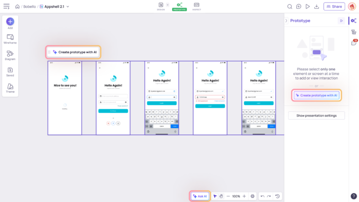 Create Prototype with AI - Visily