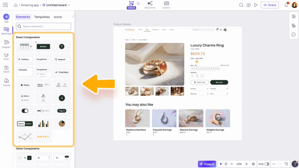 Wireframe Library 7 smart components
