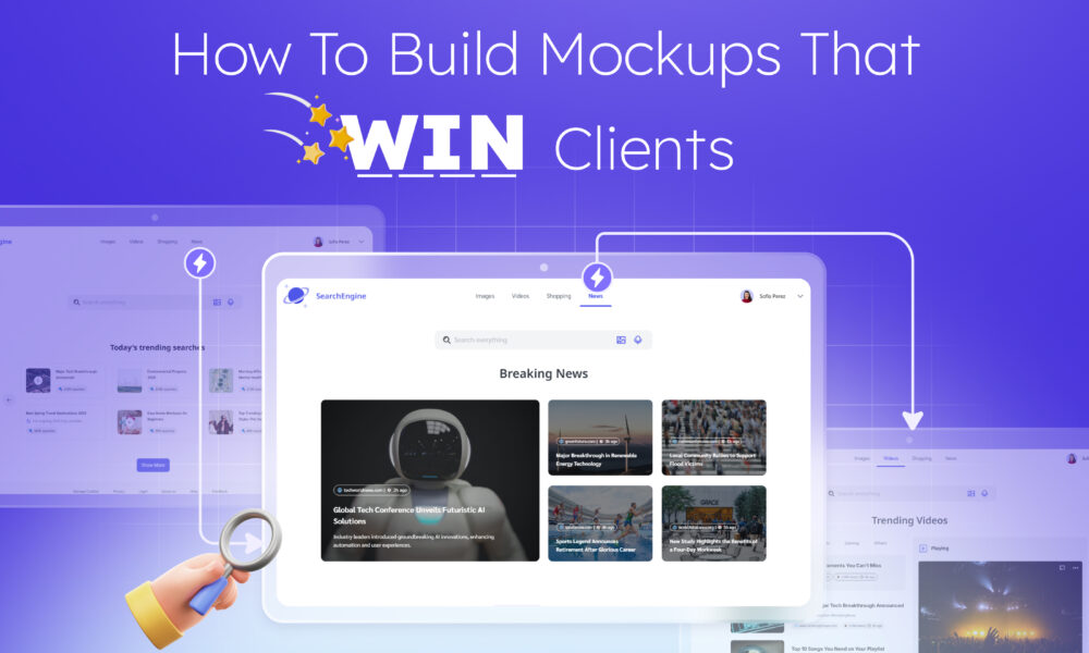 how to create a mockup website for a client