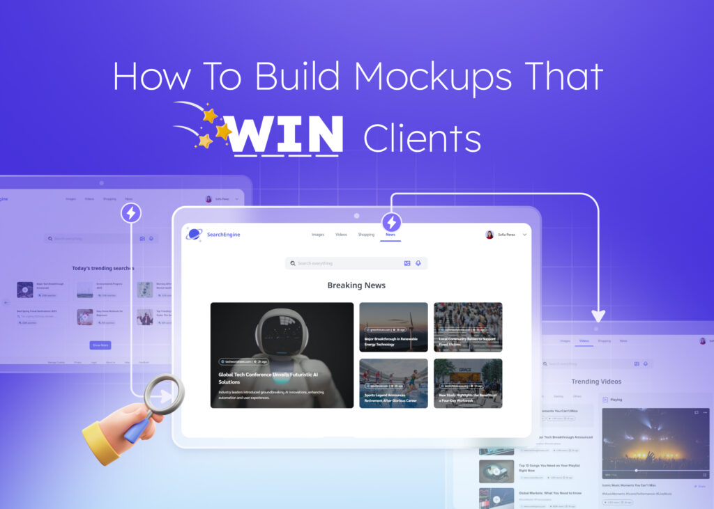 how to create a mockup website for a client