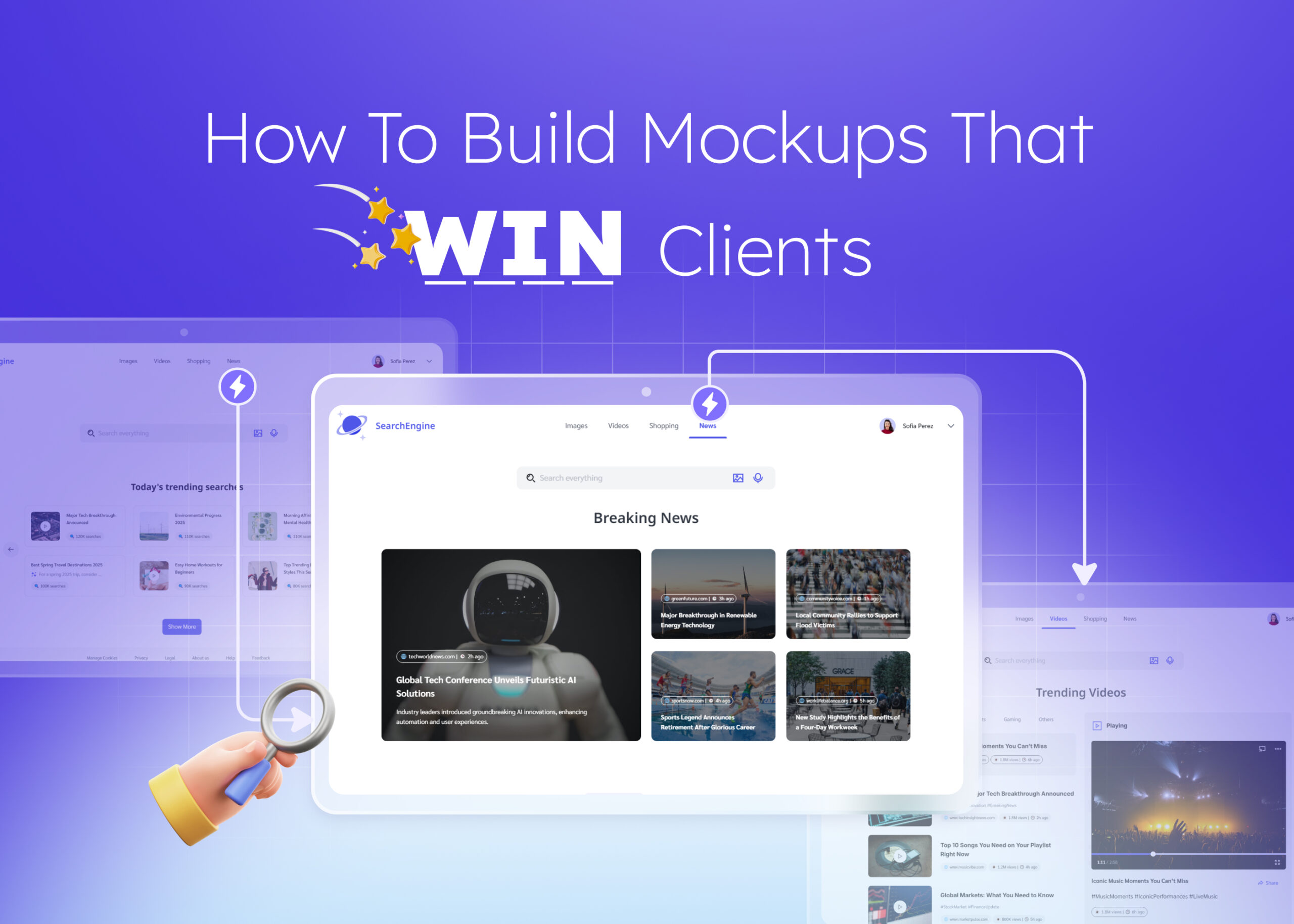how to create a mockup website for a client