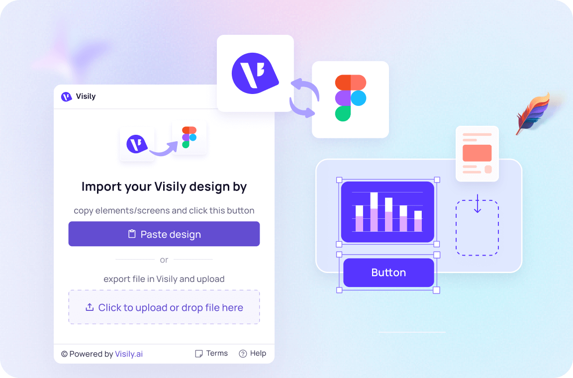 Figma Plugin 3 Convert any elements, screens, or designs within Visily into fully editable Figma designs