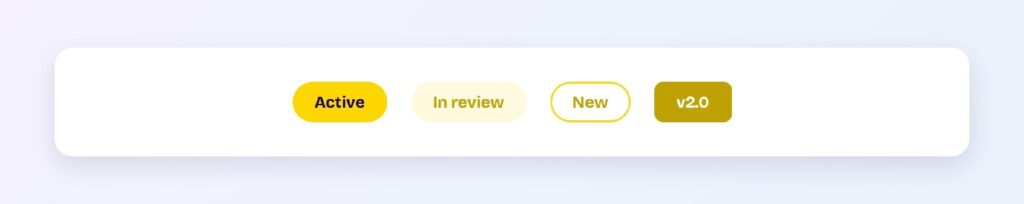 Status Badges with gold color