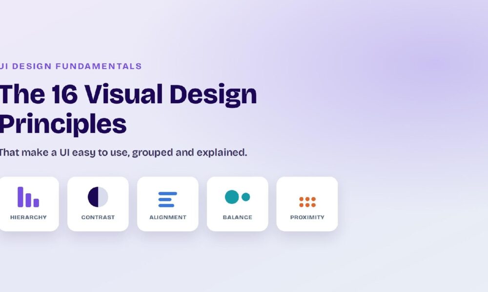 The visual design principles are the rules that turn a pile of elements into a UI people can read.