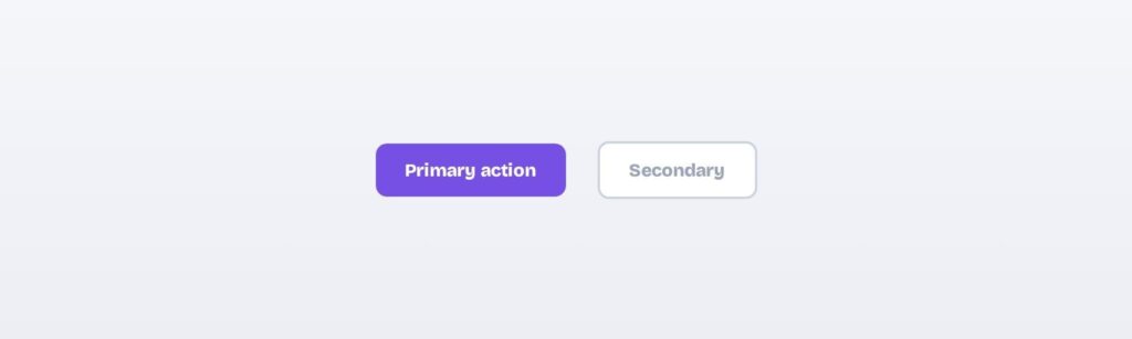 Contrast in UI design: a filled primary button beside an outlined secondary button. Contrast makes the primary action stand apart from the secondary one.