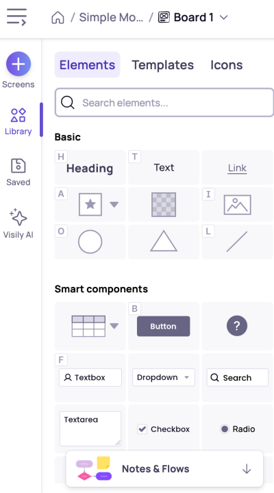 extensive elements library